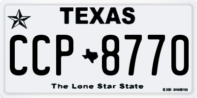 TX license plate CCP8770