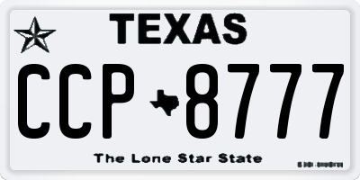 TX license plate CCP8777