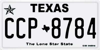 TX license plate CCP8784