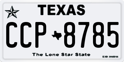 TX license plate CCP8785