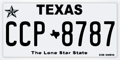 TX license plate CCP8787