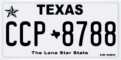 TX license plate CCP8788
