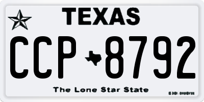 TX license plate CCP8792