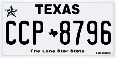 TX license plate CCP8796