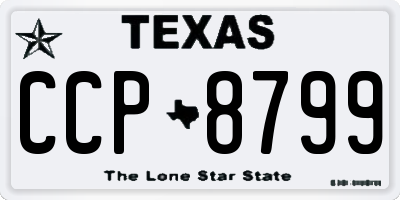 TX license plate CCP8799