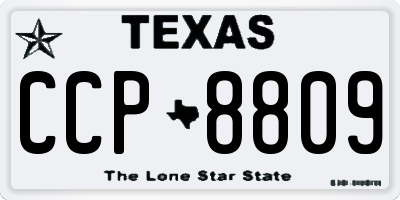 TX license plate CCP8809
