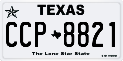 TX license plate CCP8821