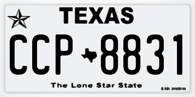 TX license plate CCP8831