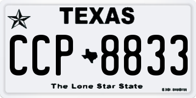 TX license plate CCP8833