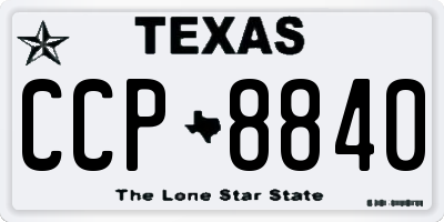 TX license plate CCP8840