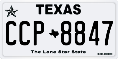 TX license plate CCP8847