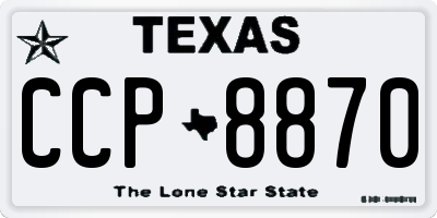 TX license plate CCP8870