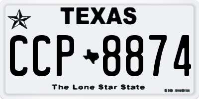 TX license plate CCP8874