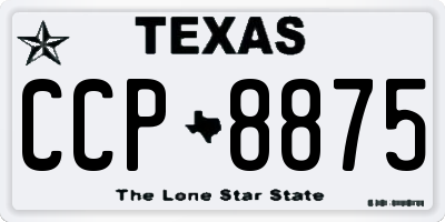 TX license plate CCP8875