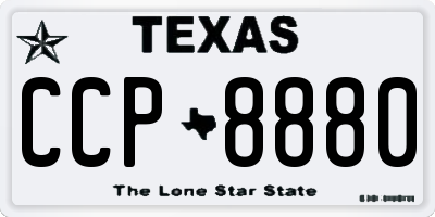 TX license plate CCP8880