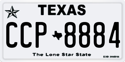 TX license plate CCP8884
