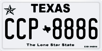 TX license plate CCP8886