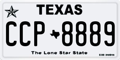TX license plate CCP8889