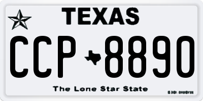 TX license plate CCP8890