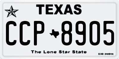 TX license plate CCP8905