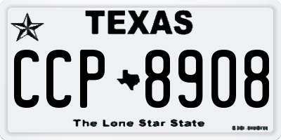 TX license plate CCP8908