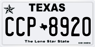 TX license plate CCP8920