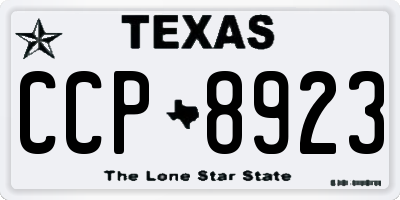 TX license plate CCP8923
