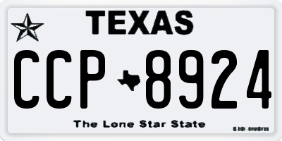 TX license plate CCP8924