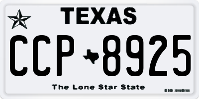 TX license plate CCP8925