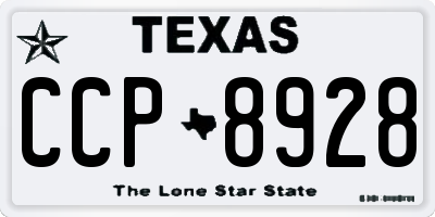 TX license plate CCP8928