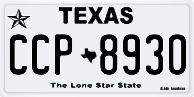 TX license plate CCP8930
