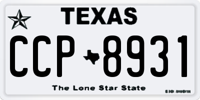 TX license plate CCP8931