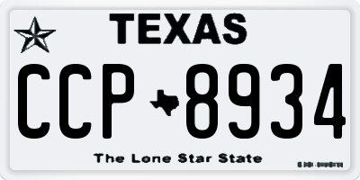 TX license plate CCP8934