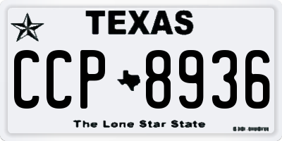 TX license plate CCP8936
