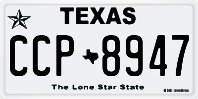 TX license plate CCP8947