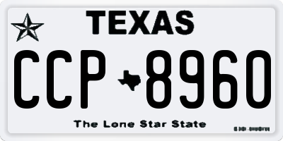 TX license plate CCP8960