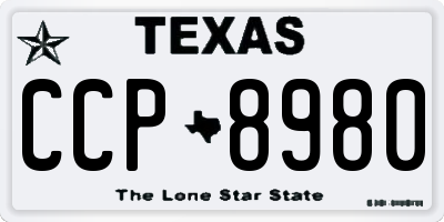 TX license plate CCP8980