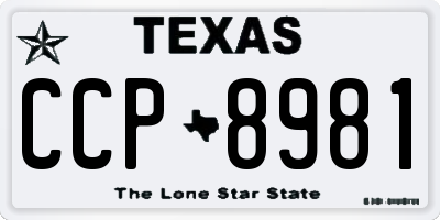 TX license plate CCP8981