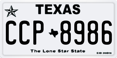 TX license plate CCP8986