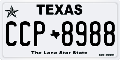 TX license plate CCP8988