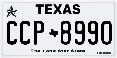 TX license plate CCP8990