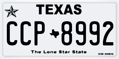 TX license plate CCP8992