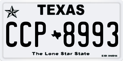 TX license plate CCP8993