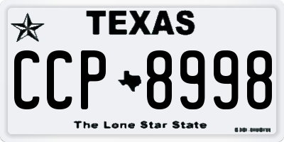 TX license plate CCP8998