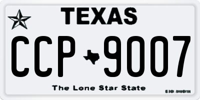 TX license plate CCP9007