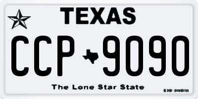 TX license plate CCP9090