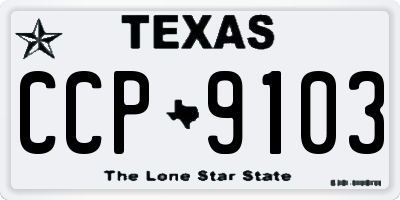 TX license plate CCP9103