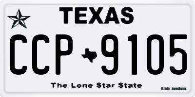 TX license plate CCP9105