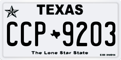 TX license plate CCP9203