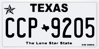 TX license plate CCP9205